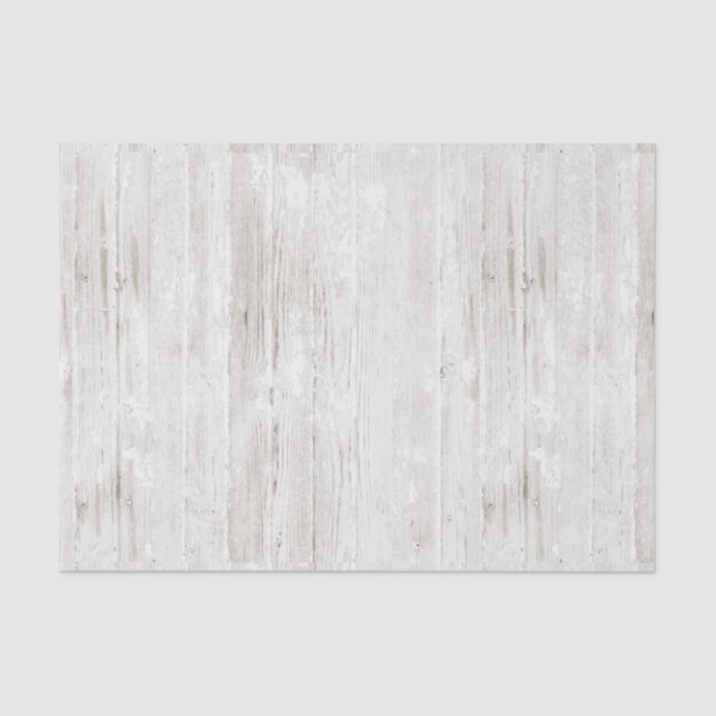 Rustic Whitewashed Wood Tissue Paper (Front)