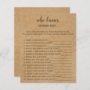 Rustic - Who knows mummy best game