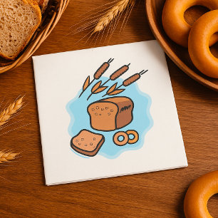 Rustic Whole Grain Bread Farmhouse Food Napkin