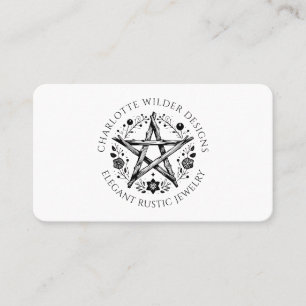Rustic Wiccan Pagan Jewellery Designer QR Code Business Card