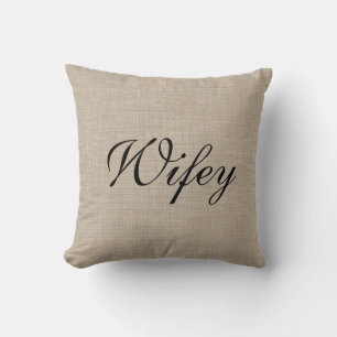 Rustic Wifey Mrs. Pillow
