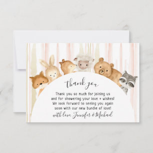 Rustic wild animals Thank You Card