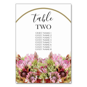 Rustic Wild Flower Bouquet Wedding Guest Names Table Number