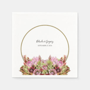 Rustic Wild Flower Bouquet Wedding  Napkin