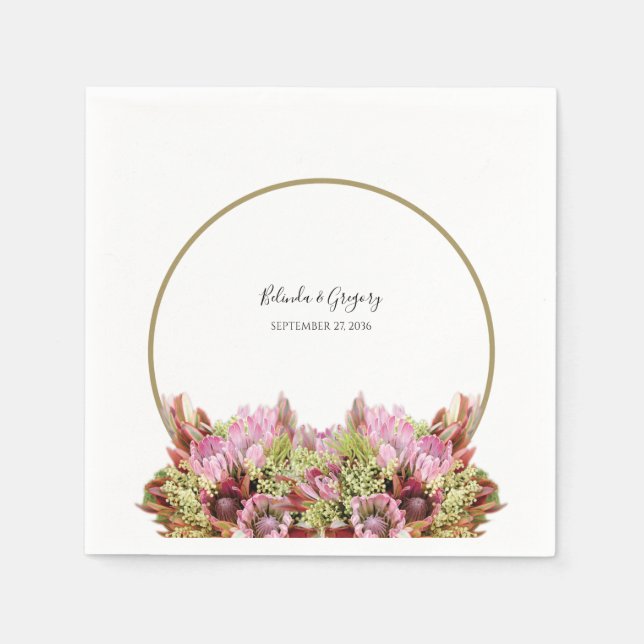 Rustic Wild Flower Bouquet Wedding  Napkin (Front)