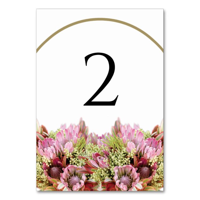 Rustic Wild Flower Bouquet Wedding Table Number (Front)
