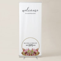 Rustic Wild Flower Bouquet Wedding Welcome Sign