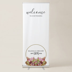 Rustic Wild Flower Bouquet Wedding Welcome Sign