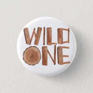 Rustic Wild One Wooden 1st Birthday   3 Cm Round Badge