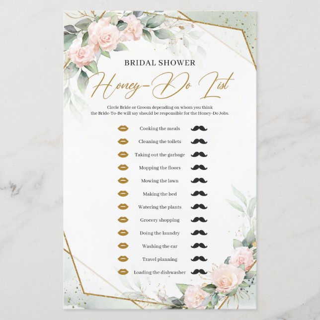 Rustic wild roses greenery foliage Honey-Do List (Front)