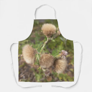 Rustic Wild Thistle Apron for Nature Lovers and Ga