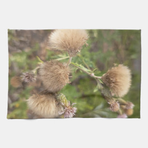 Rustic Wild Thistle Apron for Nature Lovers and Ga Tea Towel