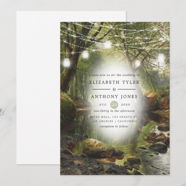 Rustic Wild Woodland Greenery Wedding Invitation (Front/Back)