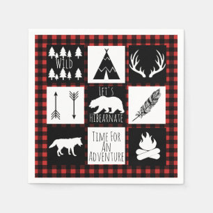 Rustic Wilderness & Animals Lumberjack Plaid Napkin