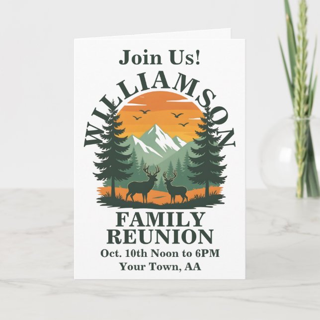 Rustic Wilderness Family Reunion Card (Front)