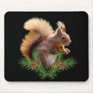 Rustic Wilderness Squirrel Mouse Mat