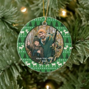 Rustic Wilderness Two Photo, Two Sided Ceramic Tree Decoration