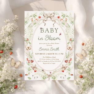 Rustic Wildflower Baby in Bloom Baby Shower  Invitation