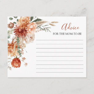 Rustic Wildflower Baby Shower Advice For Mommy Enclosure Card