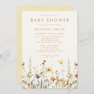 Rustic Wildflower Baby Shower Invitation