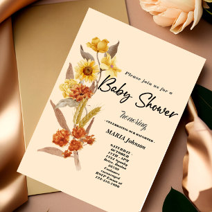 rustic Wildflower Baby Shower Invitation