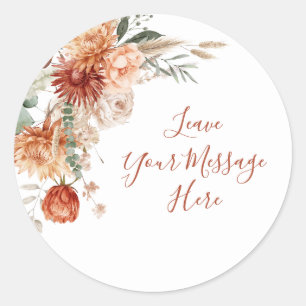 Rustic Wildflower Baby Shower Love Your Message Classic Round Sticker