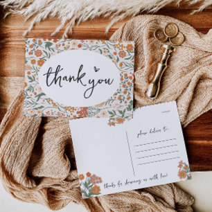 Rustic Wildflower Baby Shower Postcard