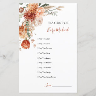 Rustic Wildflower Baby Shower Prayers for Baby