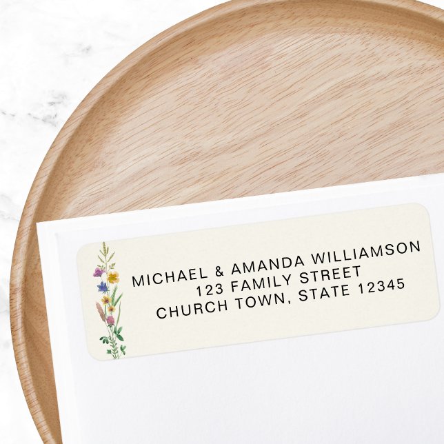 Rustic Wildflower Baptism Return Address  (Creator Uploaded)