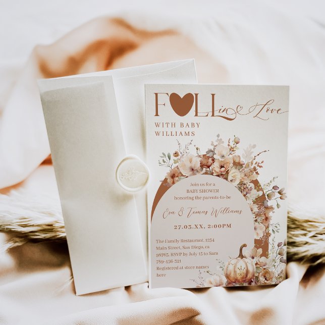 Rustic WildFlower Boho Fall Baby Girl Shower Invitation (Creator Uploaded)