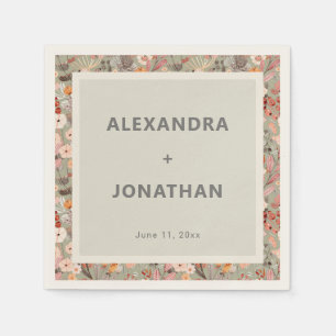 Rustic Wildflower Botanical Couples Shower Custom Napkin