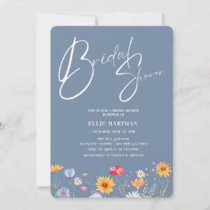 Rustic Wildflower Bridal Bash Invitation