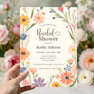 Rustic Wildflower Bridal Shower Invitation