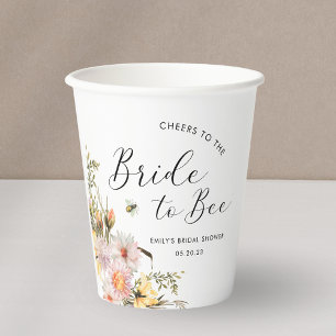 Rustic Wildflower Bride to Bee Bridal Shower Paper Cups