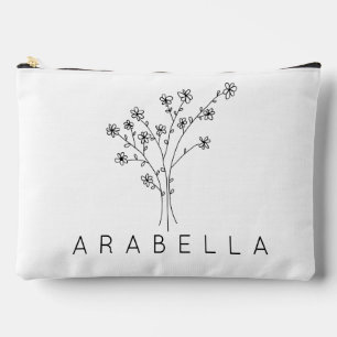 Rustic Wildflower Bridesmaid Name  Accessory Pouch