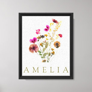 Rustic Wildflower Bridesmaid Name Canvas Print