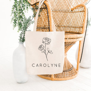 Rustic Wildflower Bridesmaid Name  Tote Bag
