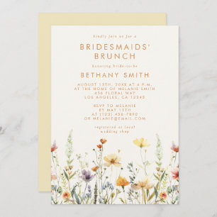 Rustic Wildflower Bridesmaids' Brunch Invitation