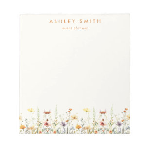 Rustic Wildflower Business Notepad