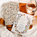Rustic Wildflower Butterfly Garden Baptism Invitation<br><div class="desc">Our charming editable baptism invitation features a delightful wildflower design that exudes a rustic boho vibe, reminiscent of delicate pressed flowers. The colour scheme of tan, brown, rust, terracotta, and white imbues the invitation with a warm and earthy feel, making it ideal for fall, summer, and spring baptism alike. The...</div>