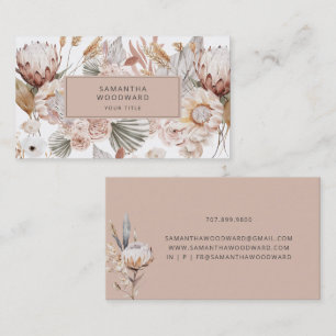 Rustic Wildflower Cream Terracotta Professional Business Card