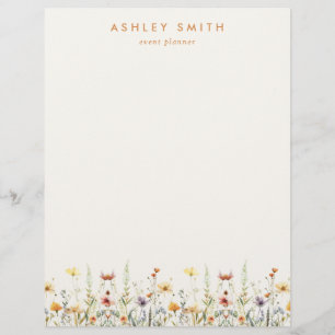 Rustic Wildflower Custom Letterhead
