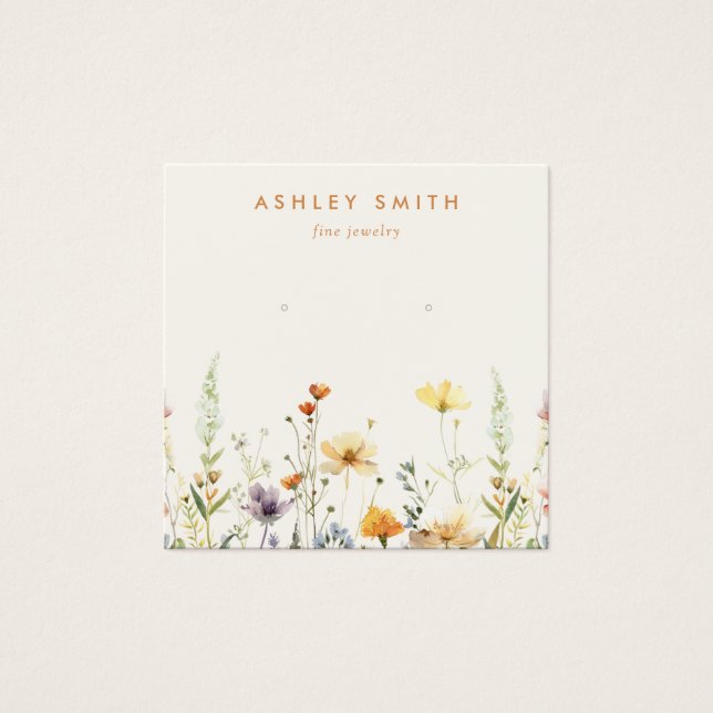 Rustic Wildflower Earring Display Card (Front)