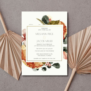 Rustic Wildflower Fall Floral Wedding Invitation