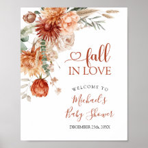 Rustic Wildflower Fall in Love Baby Shower Welcome