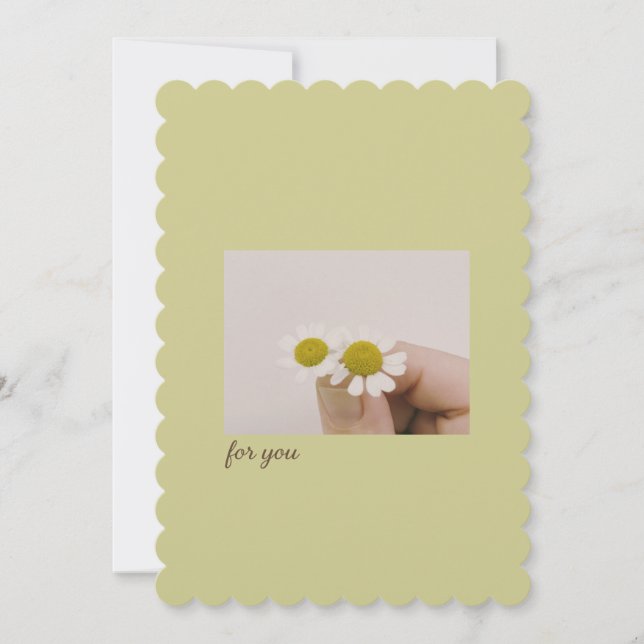 Rustic Wildflower Flat Card – Minimalist Thank You (Front)