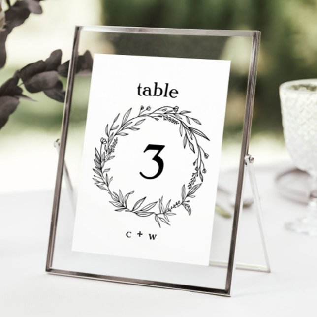 Rustic Wildflower Folk Wreath Wedding Table Number (Creator Uploaded)