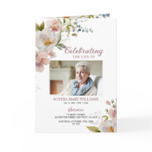 Rustic Wildflower Funeral Order of Service Program