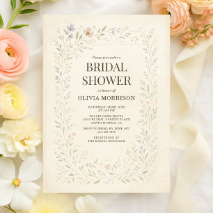 Rustic Wildflower Garden Boho Bridal Shower Invitation