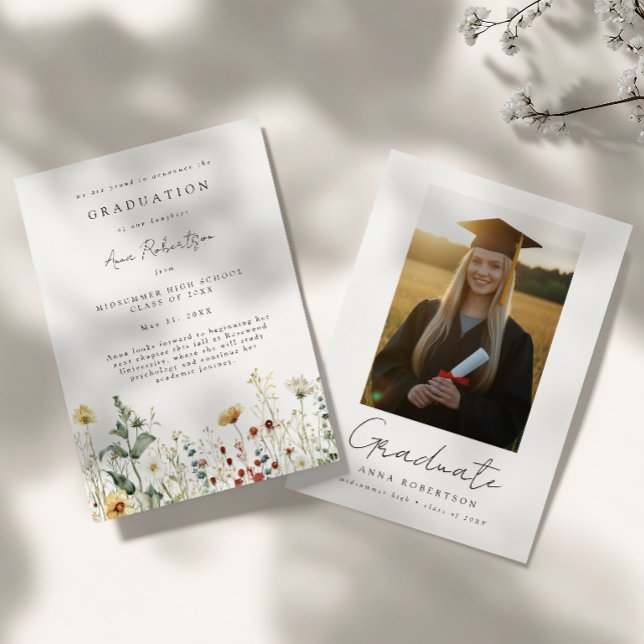 Rustic Wildflower Graduation Announcement (Creator Uploaded)